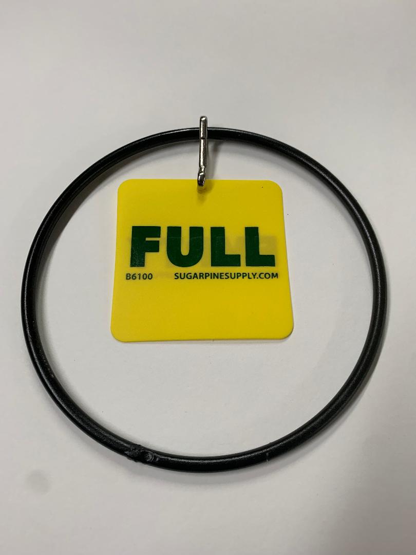 QTY 10 FULL/EMPTY CYLINDER TANK STATUS TAG WITH 5 INCH STEEL BLACK RING